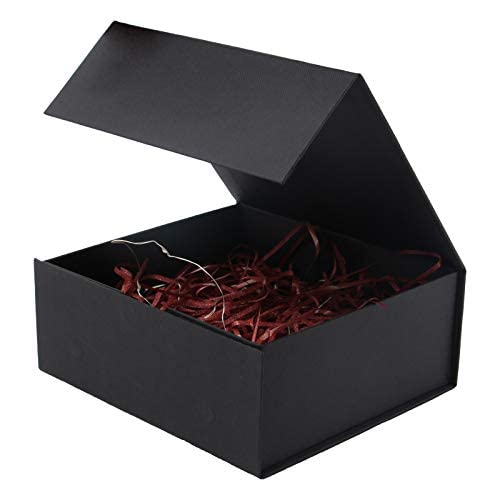 Rsgift Empty gift box Small Black 7.8x7x3.1 Inches Gift Box with Lid Groomsmen Graduation decorative boxes with lids Halloween Christmas Valentine's Day gifts for women - Image 1